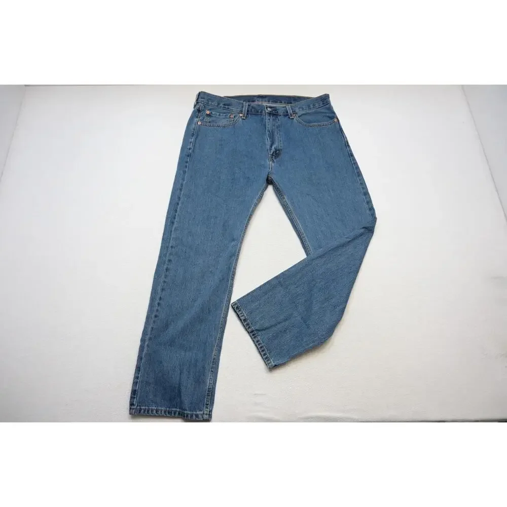 Levi's‎ 505 Regular Fit Straight Blue Rugged Denim Jeans Mens Size 38 x 30